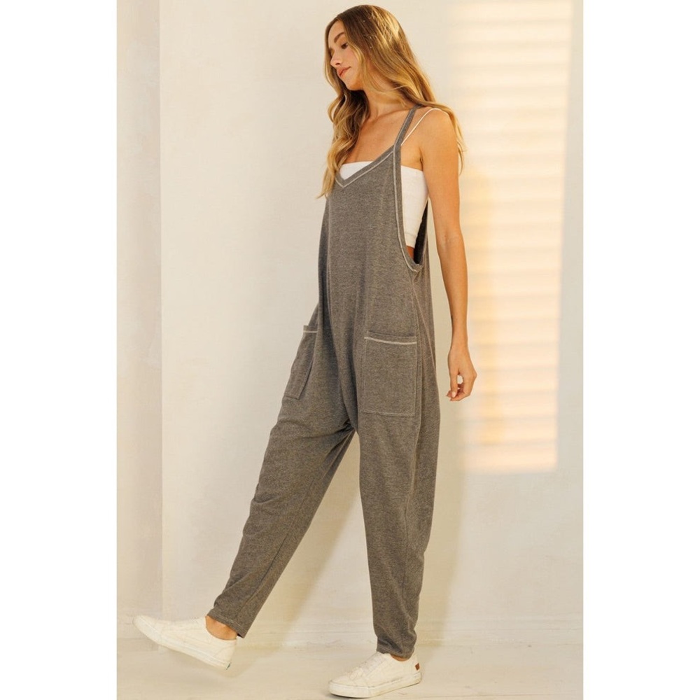 NEW Ces Femme Weekender Jumpsuit In Mocha
